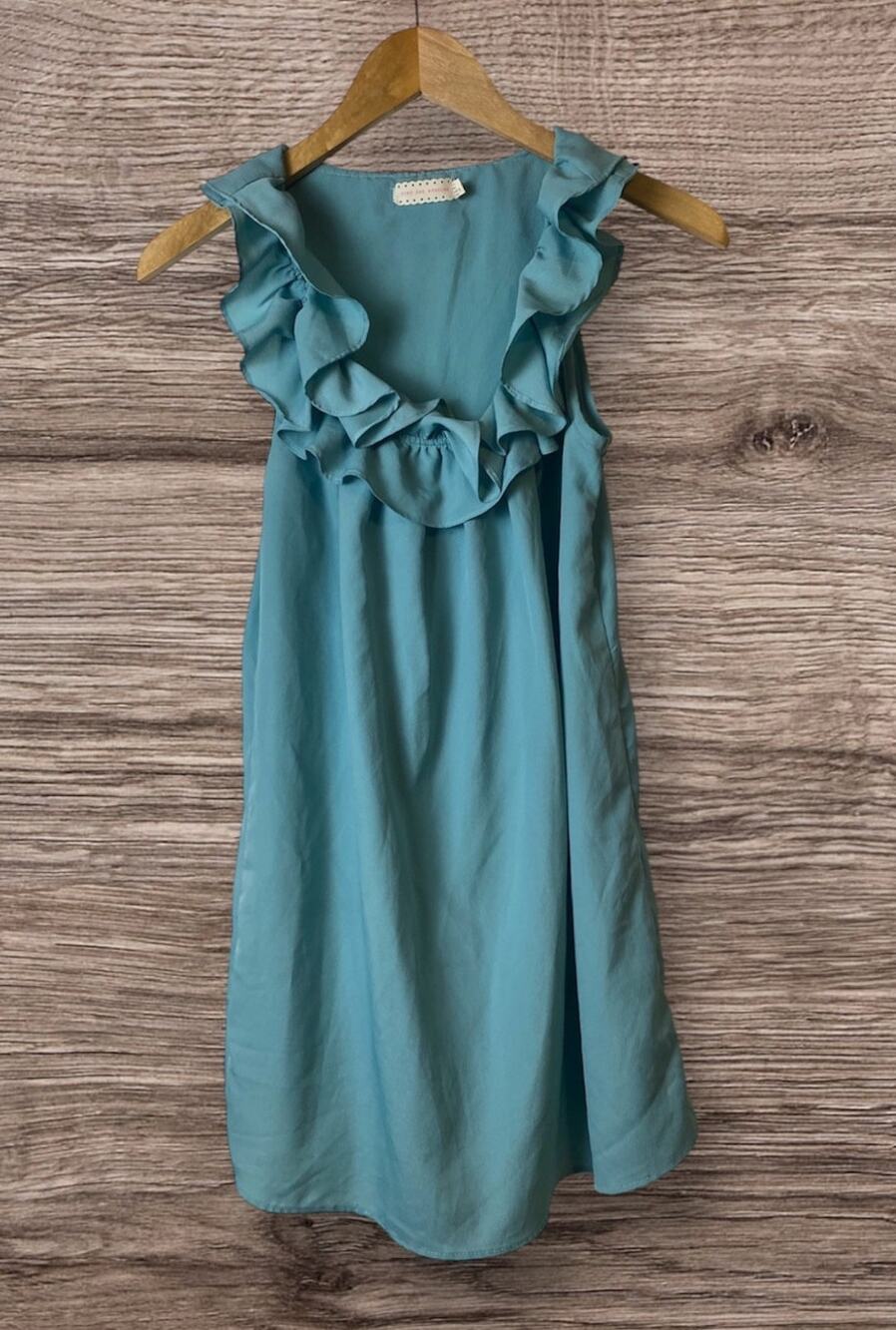 Pins and Needles Deep Mint Green Sleeveless Ruffle Neck Tunic Size Small